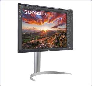 LG 27" (16:9) UHD 4K IPS LED, HDMI(2), DP, USB-C(96W), HDR400, SPKR, H/ADJ, VESA, 3YR